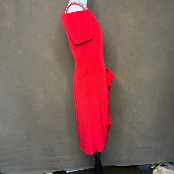 Morton Myles Red Bow Cocktail Dress 6 | Vintage 80s, Glam, Old Money - Picture 4 of 10